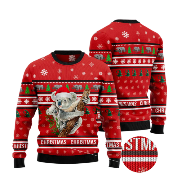 Merry Christmas Koala Ugly Christmas Sweater For Men & Women Christmas Gift Sweater Jezsport.com