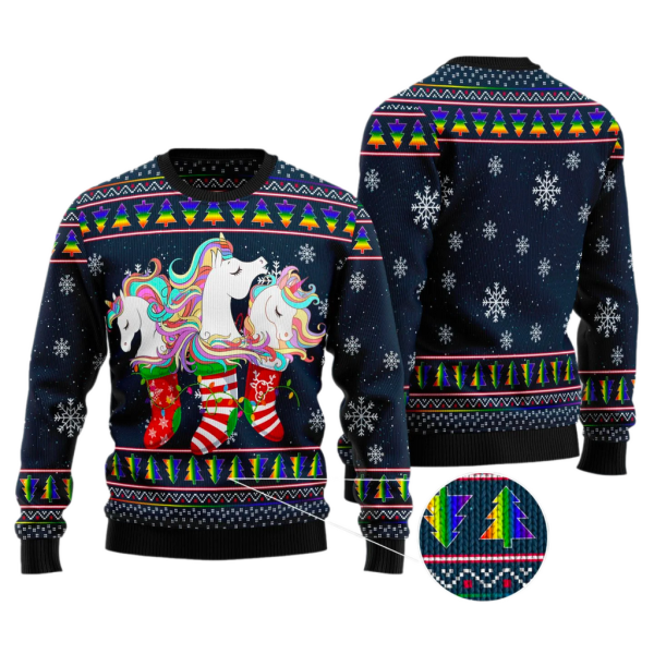 Unicorn Socks Xmas Ugly Christmas Sweater For Men & Women Christmas Gift Sweater Jezsport.com