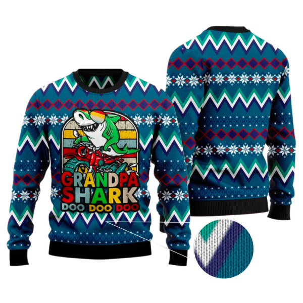 Grandpa Shark Dododo Ugly Christmas Sweater For Men & Women Christmas Gift Sweater Jezsport.com