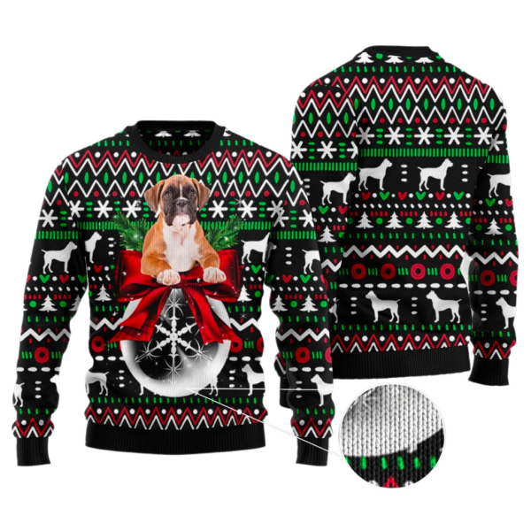 Boxer Xmas Ball Ugly Christmas Sweater For Men & Women Christmas Gift Sweater Jezsport.com