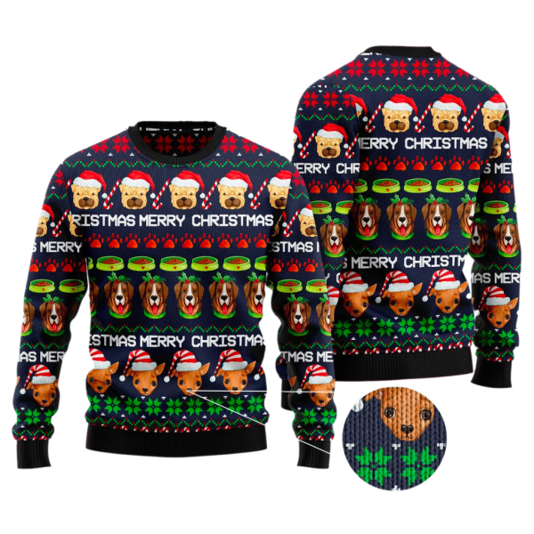 Dog Cute Face Ugly Christmas Sweater For Men & Women Christmas Gift Sweater Jezsport.com