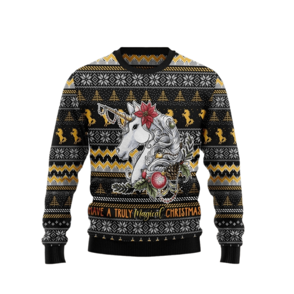 Truly Magical Christmas Unicorn Ugly Christmas Sweater For Men & Women Christmas Gift Sweater Jezsport.com