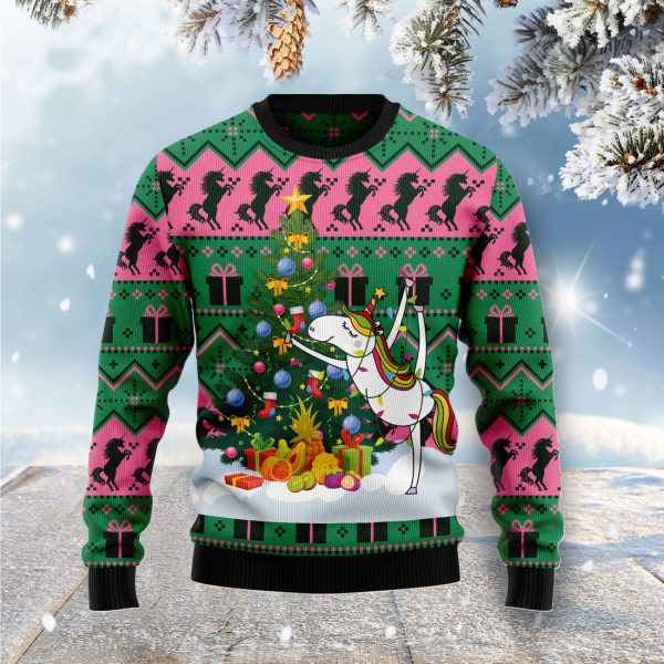 Christmas Tree Unicorn - Ugly Christmas Sweater Jezsport.com