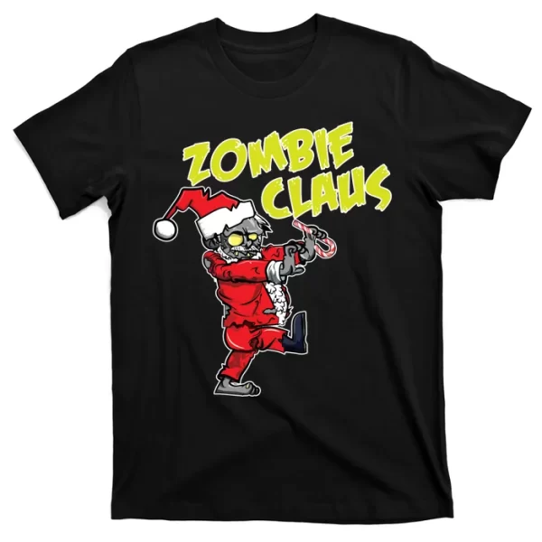 Zombie Claus T Shirt For Men, Christmas Shirt For Girl Jezsport.com