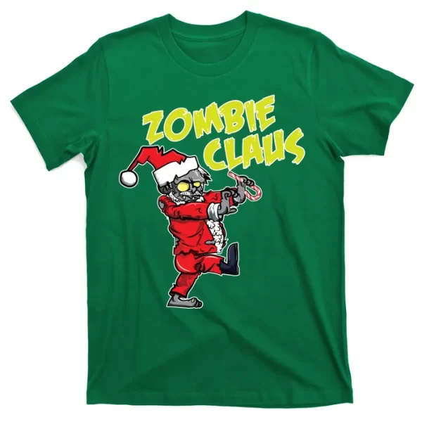 Zombie Claus T Shirt For Men, Christmas Shirt For Girl Jezsport.com