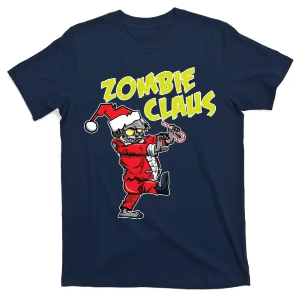 Zombie Claus T Shirt For Men, Christmas Shirt For Girl Jezsport.com