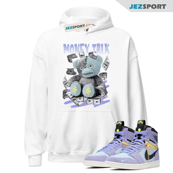 Money Talks Made To Match Jordan 1 Switch Purple Pulse, CW6576-500 Matching Sneaker Hoodie