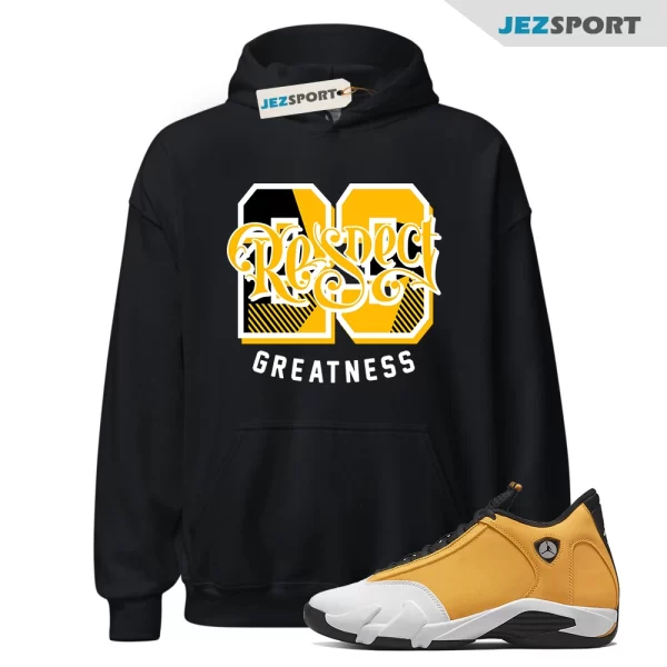 Respect Greatness Hoodie to Match Jordan 14 Retro Light Ginger, 487471-701 Sneaker Match Hoodie