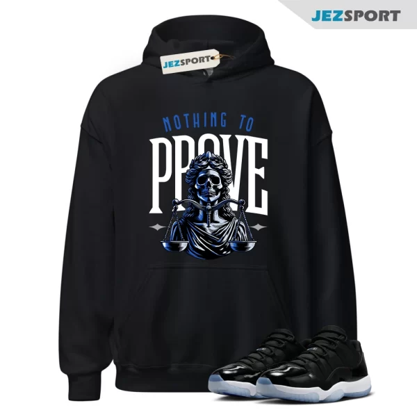 Proof Sneaker Hoodie Black to Match Jordan 11 Retro Low Space Jam, FV5104-004 Matching Sneaker Hoodie