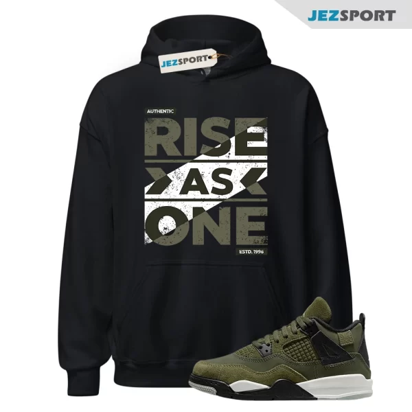 Jordan 4 Retro SE Craft Medium Olive Match Hoodie, Rise As One FB9927-200 Matching Sneaker Hoodie