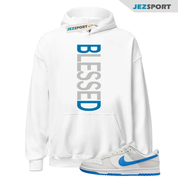 BLESSEDVERT Hoodie SB Dunk Low Photo Blue Summit White Platinum Tint, DV0831 108 Sneaker Match Hoodie