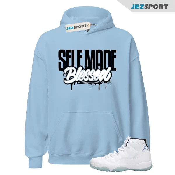 Hoodie Match Jordan 11 Legend Blue Shoes Self Made Hoodie, 378037-117 Matching Sneaker Hoodie