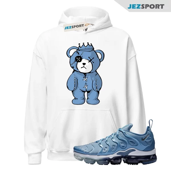 CROWN Hoodie to Match Air VaporMax Plus Work Blue Diffused Cool Grey Dunk Low 1, 924453-402 Matching Sneaker Hoodie