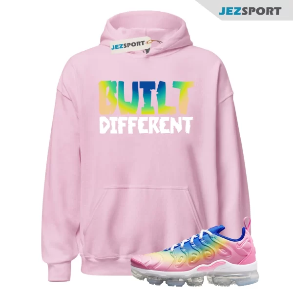 BUILT Hoodie to Match Air VaporMax Plus Rainbow Pink Spell Citron Pulse Spring, FJ4550-606 Matching Sneaker Hoodie