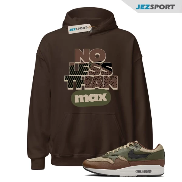 No Less Hoodie Brown to Match Air Max 1 Neutral Olive Cacao Wow, HF1516-200 Matching Sneaker Hoodie