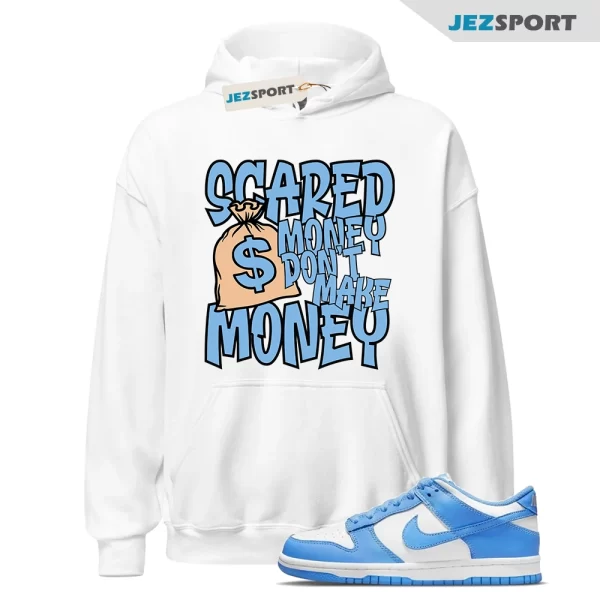 Scared Money Hoodie, Retro Dunk Low University Blue Sneaker Match Tee, DD1391-102 Matching Sneaker Hoodie