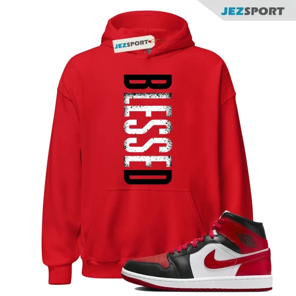 1 Alternate Bred Toe Gym Red Black White Mid Hoodie Match VERTBLS, BQ6472-079 Matching Sneaker Hoodie