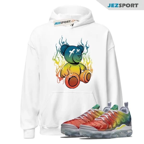 VaporMax Rainbow Air Plus White Neptune Blue Dynamic Yellow Hoodie Match LIT, 924453-103 Matching Sneaker Hoodie