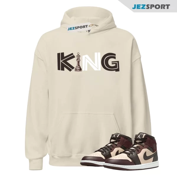 Paris YMCA 1 Velvet Brown Sanddrift Earth Metallic Gold Summit White Hoodie Match KING, FZ4359-200 Matching Sneaker Hoodie