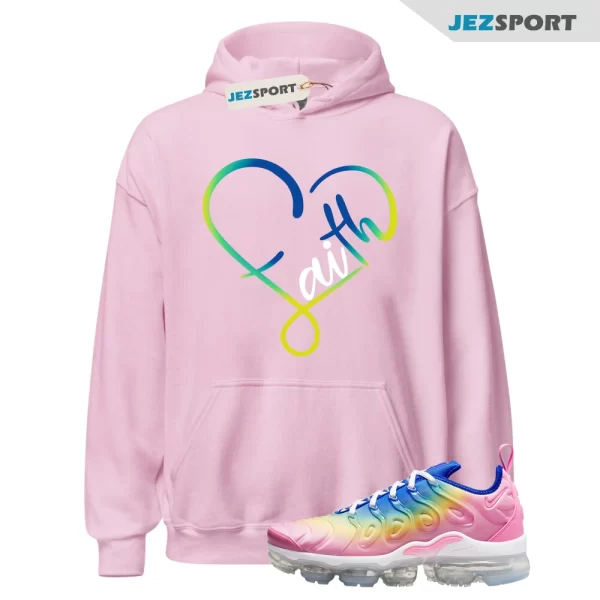 VaporMax Rainbow Air Plus Pink Spell Spring Green Racer Blue Citron Pulse Hoodie Match FAITH, FJ4550-606 Matching Sneaker Hoodie