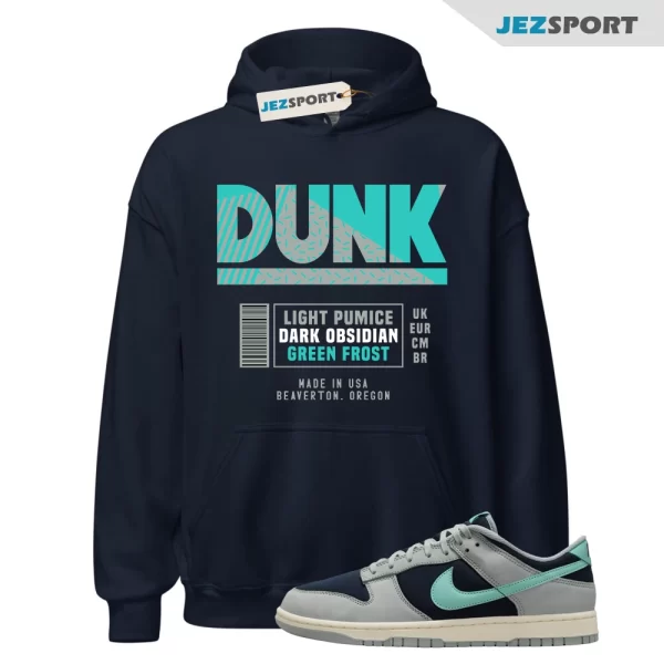 Sneaker Label Hoodie to Match Dunk Low Light Pumice Green Frost, FB8895-001 Matching Sneaker Hoodie