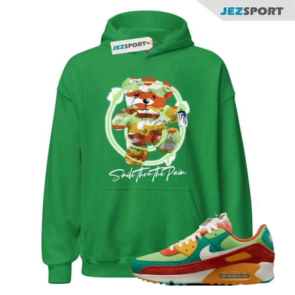 PAIN Hoodie to match Roma Mean Green Orange Pollen SE Sail ARC Air Max Running Club 90, DC9336-300 Matching Sneaker Hoodie