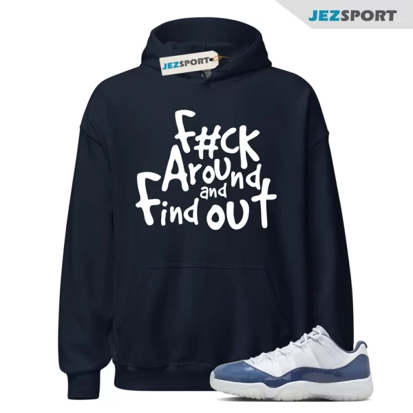 11 Diffused Blue White Midnight Navy Football Grey Retro Low Hoodie Match FCK2, FV5104-104 Matching Sneaker Hoodie