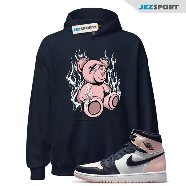 Atmosphere 1 Laser Pink White Obsidian Retro High OG Navy Blue Hoodie Match LIT, DD9335-641 Sneaker Match Hoodie