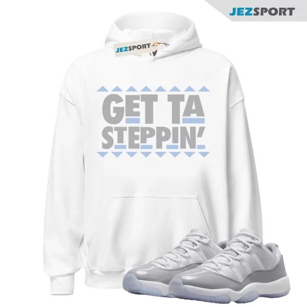 GET Hoodie to match Air Jordan 11 Low Cement Grey University Blue White Cool, FQ2947-100 Matching Sneaker Hoodie