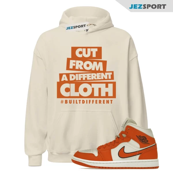 CLOTH Hoodie to match Air Jordan 1 Mid SE WMNS Coconut Milk Sport Spice Sail, DV1302-100 Sneaker Match Hoodie