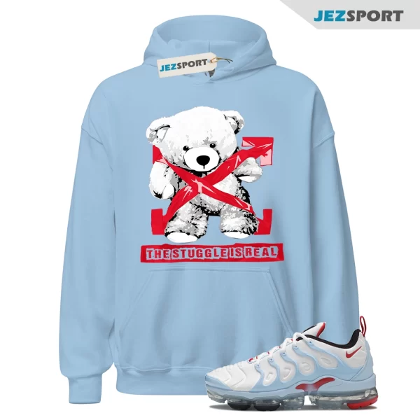 VaporMax Chicago University Red Air Plus White Psychic Blue Hoodie Match STRUG, CW6974-100 Sneaker Match Hoodie