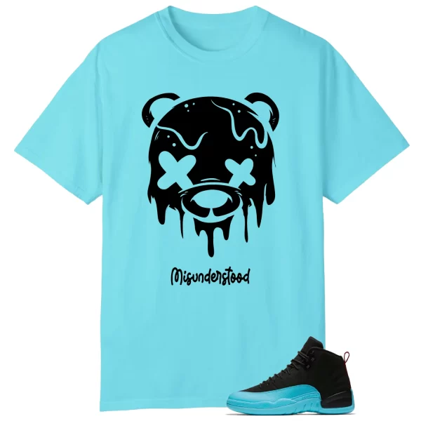 AIR JORDAN 12 GAMMA BLUE Matching Tee – Drippy Bear Graphic 130690-027 Jezsport.com