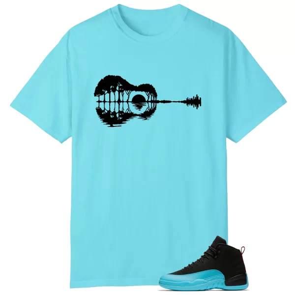 Guitar Shirt for AIR JORDAN 12 GAMMA BLUE Sneaker 130690-027 Jezsport.com