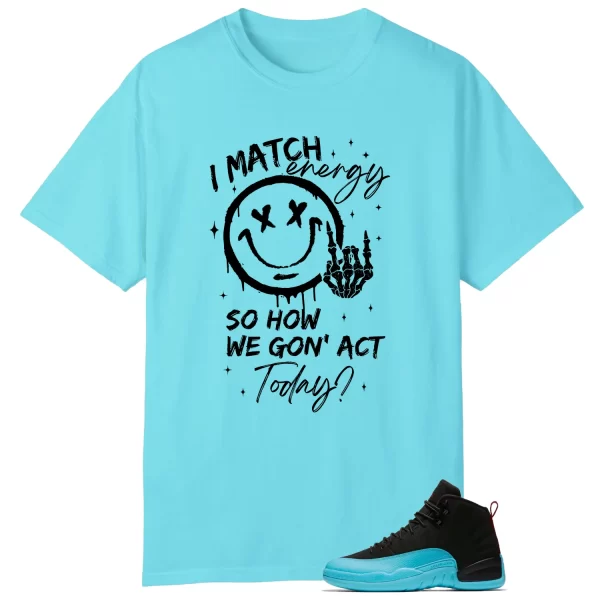 AIR JORDAN 12 GAMMA BLUE Matching Tee Shirt – Match Energy 130690-027 Jezsport.com