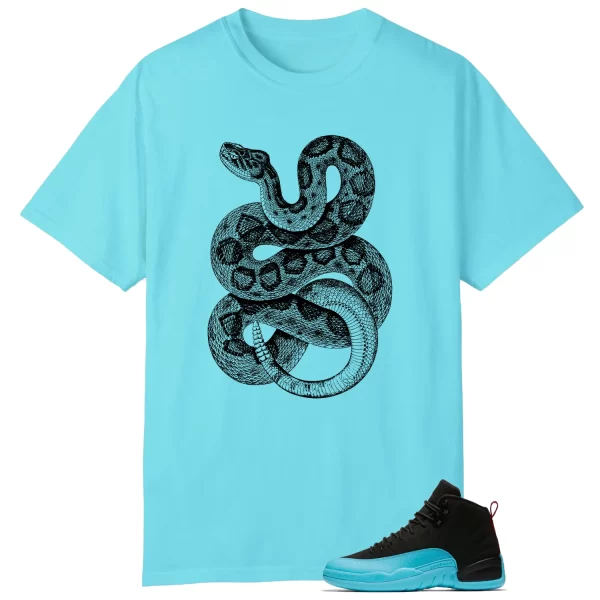 Python Snake Shirt for AIR JORDAN 12 GAMMA BLUE Sneaker 130690-027 Jezsport.com