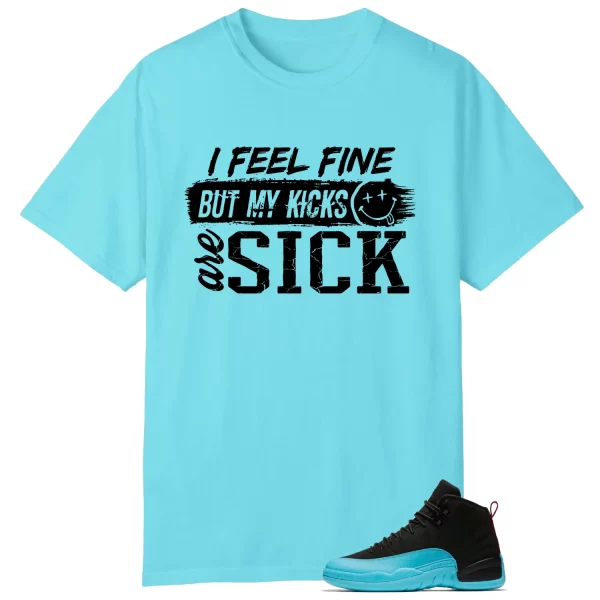 AIR JORDAN 12 GAMMA BLUE Match: Sick Kicks Shirt 130690-027 Jezsport.com