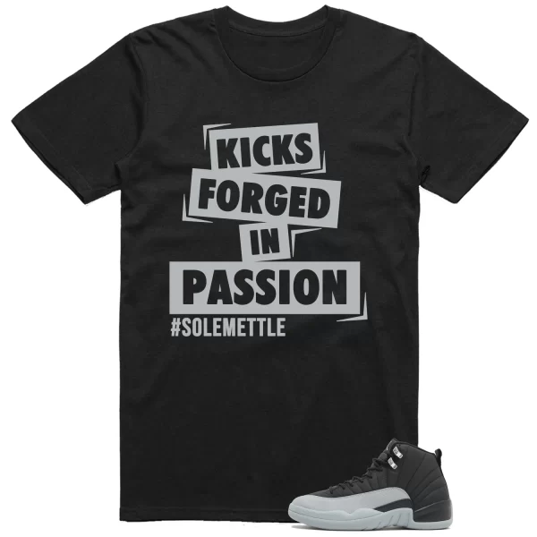 Passion Kicks Tee – Perfect Match for Jordan 12 Retro Barons Black/Wolf Grey-White CT8013-010 Jezsport.com