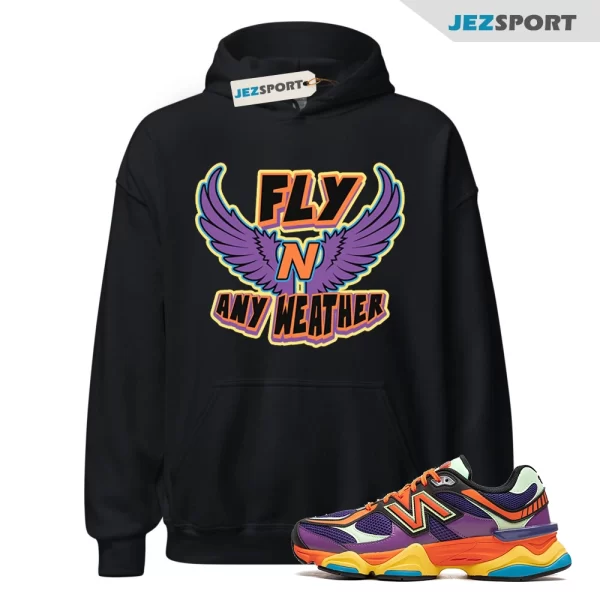 Fly N Any Weather Hoodie to match New Balance 9060 Prism Purple, U9060NBX Sneaker Match Hoodie