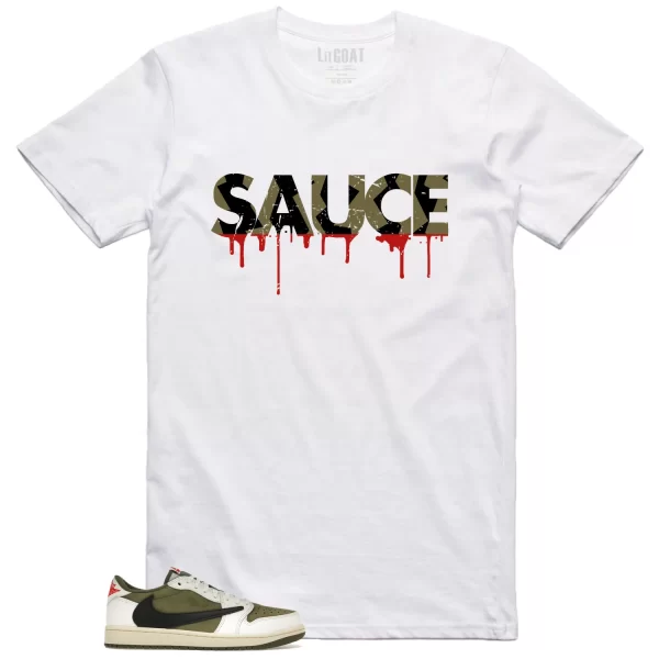 Sauce Tee to Match Your Jordan 1 Low x Travis Scott Medium Olive DM7866-200 Jezsport.com