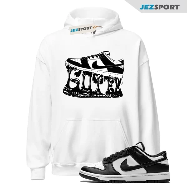 Shoe Stuck Unisex Hoodie, Sneaker Hoodie To Match Dunks Panda Black White, DD1391-100 Matching Sneaker Hoodie