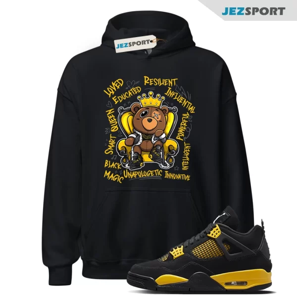 Jordan 4 Thunder Hoodie Match BER Self Definition, 408452-017 Sneaker Match Hoodie