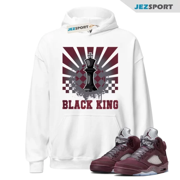 Burgundy 5s Hoodie Match Black King Collection, DZ4131-600 Sneaker Match Hoodie