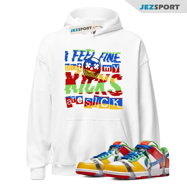 SICK for Dunk Low SB Sandy Hyper Royal Green Red Multicolor Hoodie To Match, FD8777-100 Matching Sneaker Hoodie