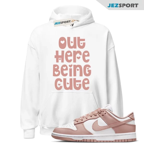 CUTE Hoodie for WMNS Dunk Low Rose Whisper Foamposite Gold 1 Mid High, DD1503-118 Sneaker Match Hoodie