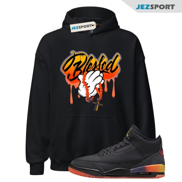 J Balvin Rio 3s Hoodie, God Blessed Drip Hoodie Outfit 1405 NCT Matching Jordan Hoodie, FN0344-001 Matching Sneaker Hoodie