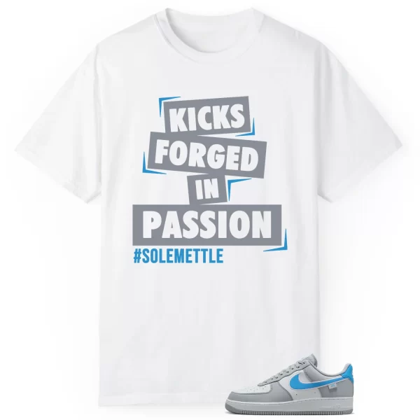 Passion Kicks Tee – Perfect Match for Air Force 1 Low '07 Next Nature Wolf Grey University Blue HM0721-001 Jezsport.com