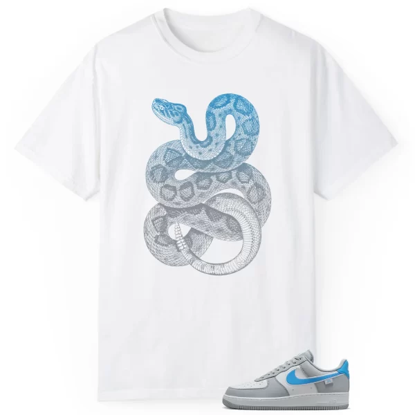 Python Snake Shirt for Air Force 1 Low '07 Next Nature Wolf Grey University Blue Sneaker HM0721-001 Jezsport.com