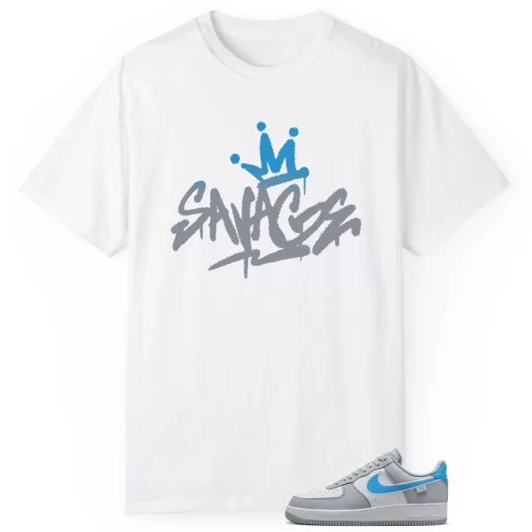 Savage Style Shirt for Air Force 1 Low '07 Next Nature Wolf Grey University Blue Lovers HM0721-001 Jezsport.com