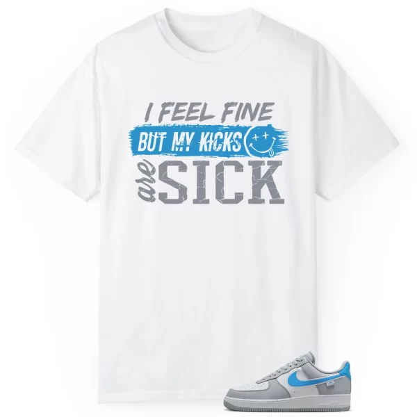 Air Force 1 Low '07 Next Nature Wolf Grey University Blue Match: Sick Kicks Shirt HM0721-001 Jezsport.com