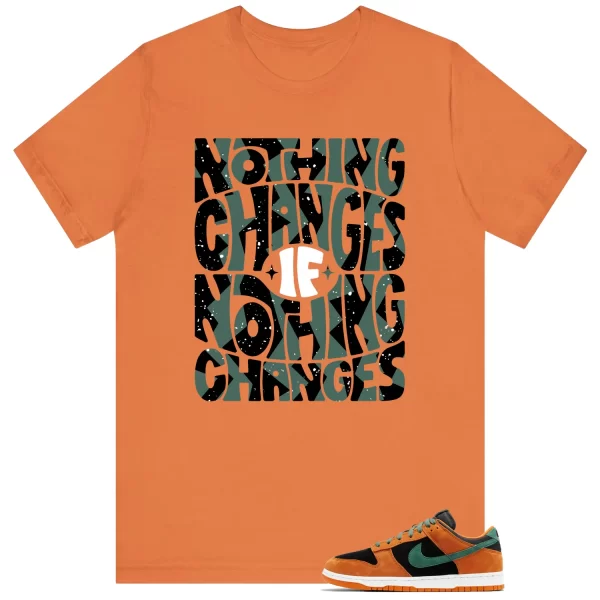 Dunk Low Ceramic Black Nori Style: Nothing Changes Tee DA1469-001 Jezsport.com